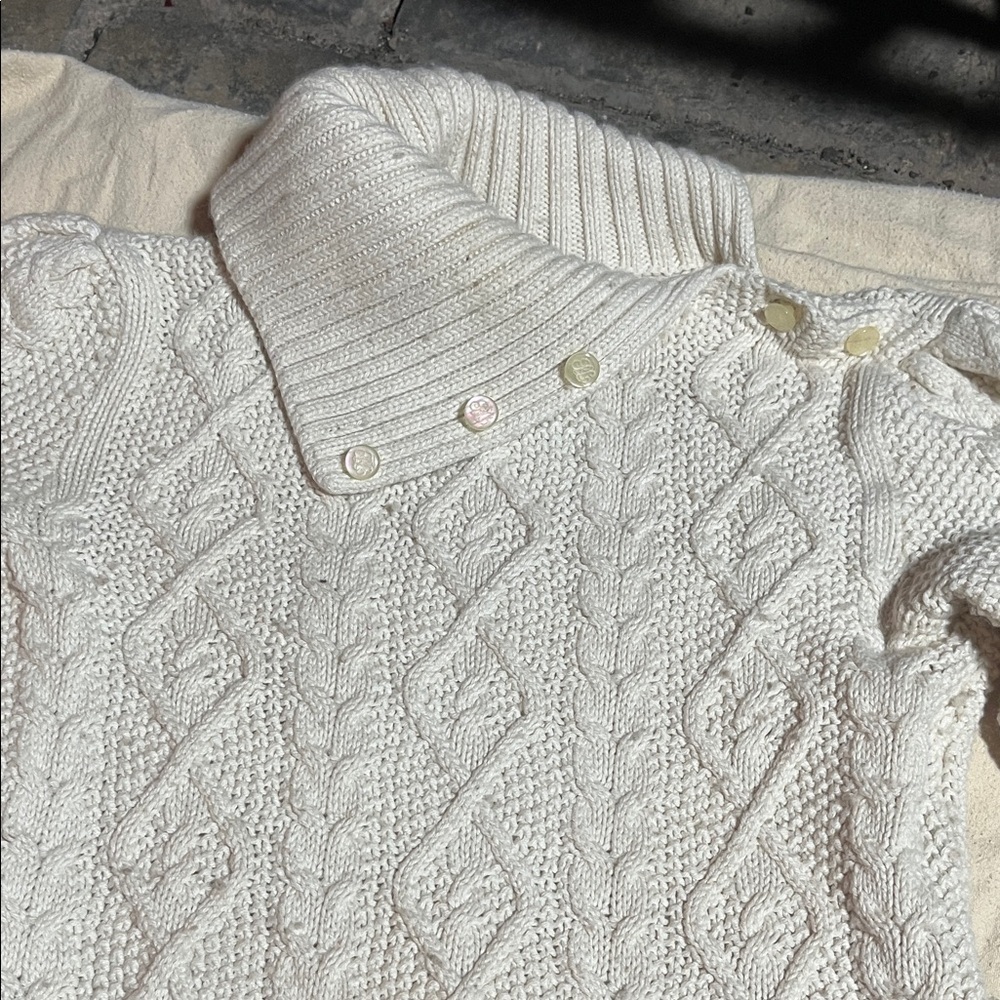 Ralph Lauren Cream Knit Sweater - Picture 1 of 8